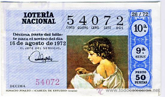 National Spanish Lottery: LOTERIA NACIONAL.- SORTEO 26 DE 1972.-(5)