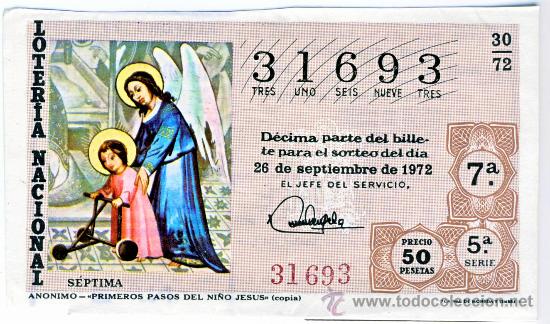 National Spanish Lottery: LOTERIA NACIONAL.- SORTEO 30 DE 1972.- (1)