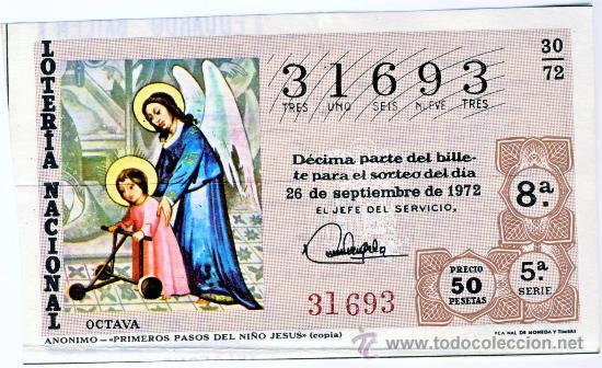 National Spanish Lottery: LOTERIA NACIONAL.- SORTEO 30 DE 1972.- (3)