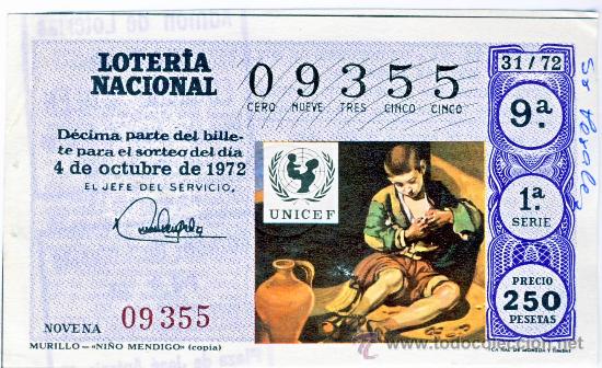 National Spanish Lottery: LOTERIA NACIONAL.- SORTEO 31 DE 1972.-