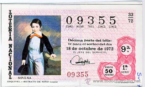 National Spanish Lottery: LOTERIA NACIONAL.- SORTEO 33 DE 1972.- (1)