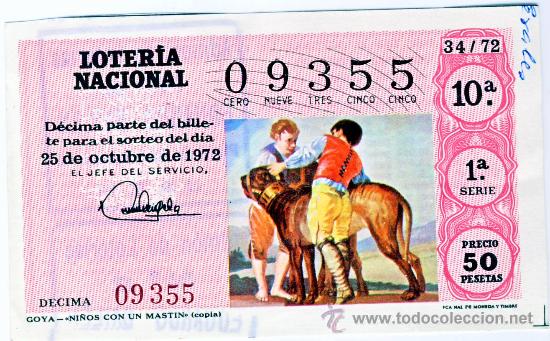 National Spanish Lottery: LOTERIA NACIONAL.- SORTEO 34 DE 1972.- (2)
