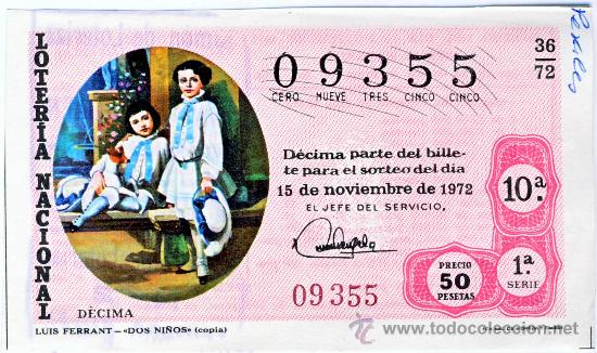 Loterie Nationale: LOTERIA NACIONAL.- SORTEO 36 DE 1972.- (3)