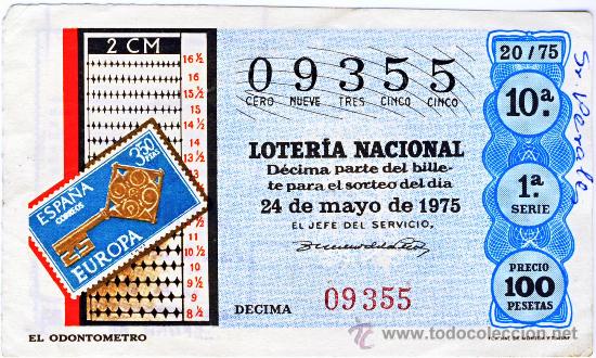 Lotaria Nacional: LOTERIA NACIONAL.- SORTEO 20 DE 1975.- (1)
