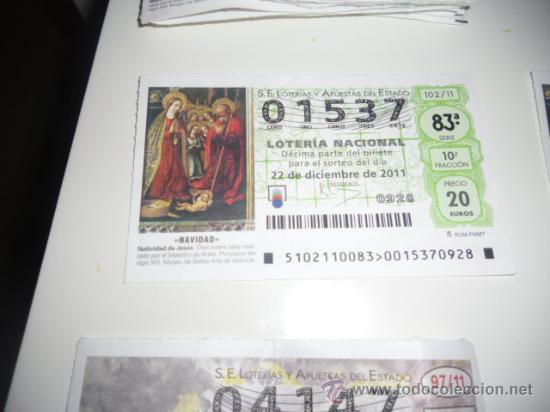 Lotteria Nationale Spagnola: LOTERIA NACIONAL SORTEO GORDO DE NAVIDAD  22 DE DICIEMBRE  2011 XX