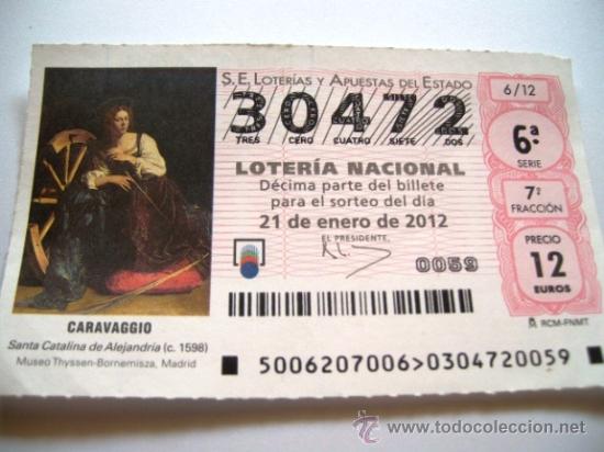 Lotaria Nacional: --PINTURA-- CARAVAGGIO * SANTA CATALINA DE ALEJANDRIA * 1598
