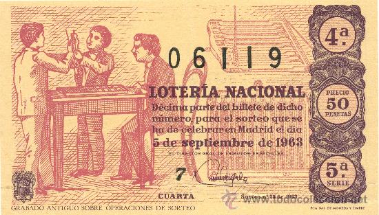 Nationale spanische Lotterie: DECIMO LOTERIA NACIONAL - 1963