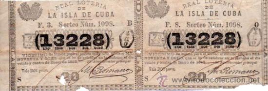 National Spanish Lottery: LOTERIA NACIONAL DE 1882, CUBA
