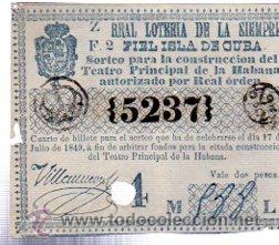 Nationale spanische Lotterie: LOTERIA NACIONAL DE 1849, EMPEDRADO, CUBA