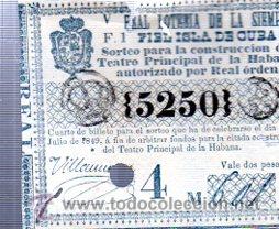 Nationale spanische Lotterie: LOTERIA NACIONAL DE 1849, EMPEDRADO, CUBA