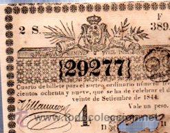 Lotteria Nationale Spagnola: LOTERIA NACIONAL DE CUBA. 20 DE SEPTIEMBRE DE 1844