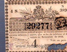 Lotteria Nationale Spagnola: LOTERIA NACIONAL DE CUBA. 20 DE SEPTIEMBRE DE 1844