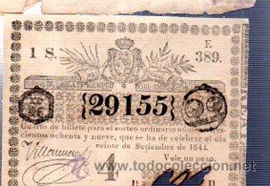Lotteria Nationale Spagnola: LOTERIA NACIONAL DE CUBA. 20 DE SEPTIEMBRE DE 1844