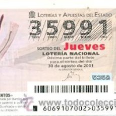 Lotería Nacional: 10-01-69. LOTERIA NACIONAL DEL JUEVES, SORTEO Nº 69 DE 2001. Lote 37326788