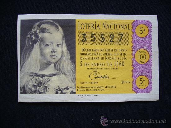 Loterie Nationale: Loteria Nacional 35527. 5 de enero de 1960. 5&ordf; Serie 5&ordf;.