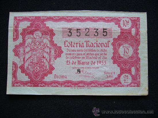 Loterie Nationale: Loteria Nacional 35235. 25 de Marzo de 1955. 10&ordf; Serie 2&ordf;.