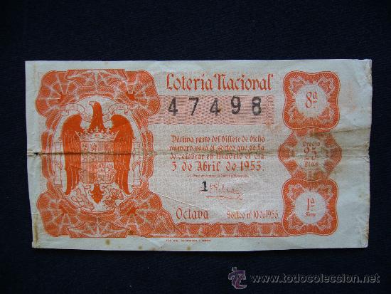 Loterie Nationale: Loteria Nacional 47498. 5 de Abril de 1955. 8&ordf; Serie 1&ordf;.