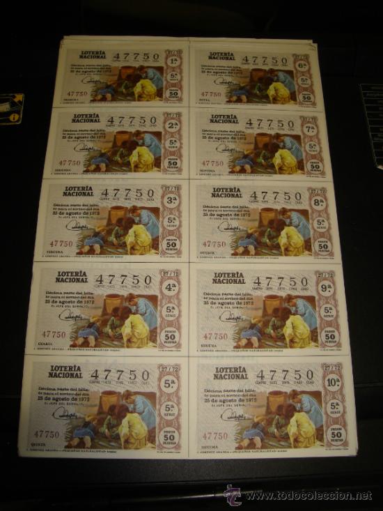 Loter&iacute;a nacional: PLIEGO LOTERIA NACIONAL 1972. SORTEO 27 - Foto 1