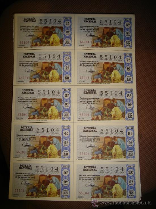 Loterie Nationale: PLIEGO LOTERIA NACIONAL 1972. SORTEO 27