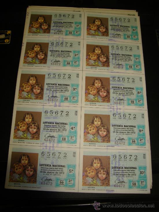 Loterie Nationale: PLIEGO LOTERIA NACIONAL 1972. SORTEO 16