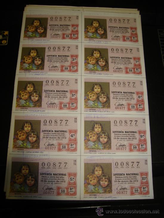 Loterie Nationale: PLIEGO LOTERIA NACIONAL 1972. SORTEO 16