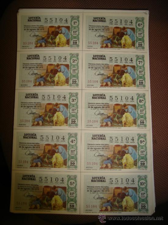 Loterie Nationale: PLIEGO LOTERIA NACIONAL 1972. SORTEO 27