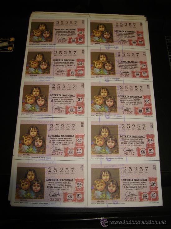 Loterie Nationale: PLIEGO LOTERIA NACIONAL 1972. SORTEO 16