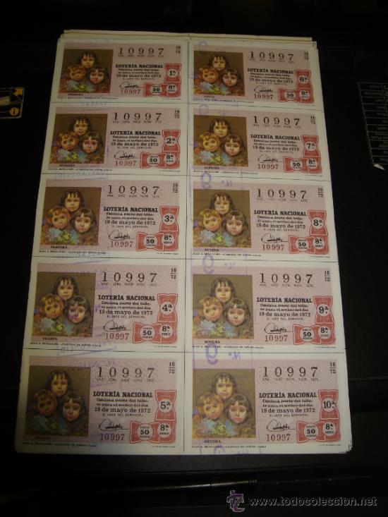 Loterie Nationale: PLIEGO LOTERIA NACIONAL 1972. SORTEO 16
