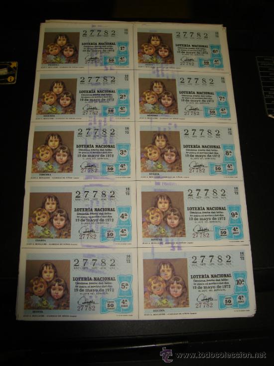 Loterie Nationale: PLIEGO LOTERIA NACIONAL 1972. SORTEO 16