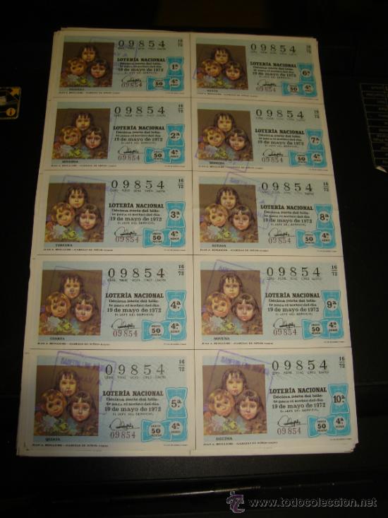 Loterie Nationale: PLIEGO LOTERIA NACIONAL 1972. SORTEO 16