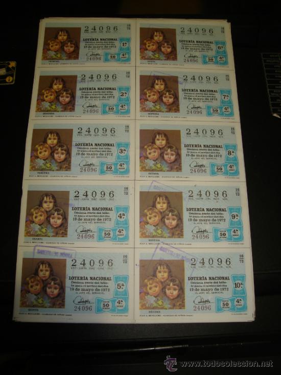Loterie Nationale: PLIEGO LOTERIA NACIONAL 1972. SORTEO 16