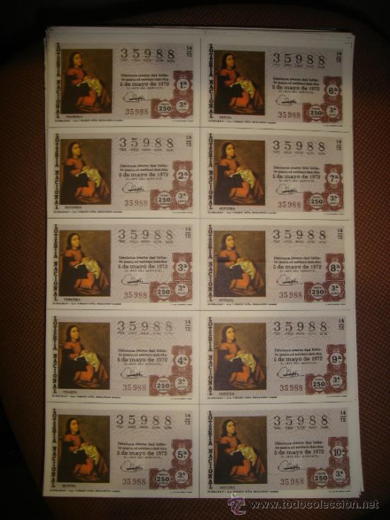 Loterie Nationale: PLIEGO LOTERIA NACIONAL 1972. SORTEO 14