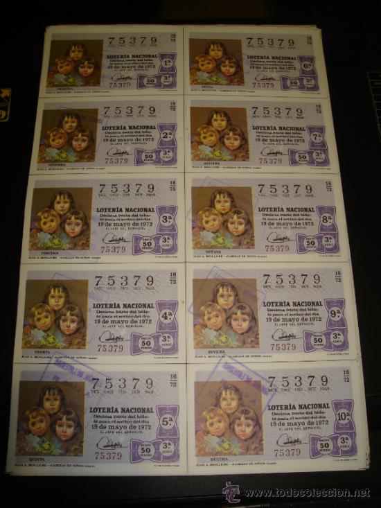 Loterie Nationale: PLIEGO LOTERIA NACIONAL 1972. SORTEO 16
