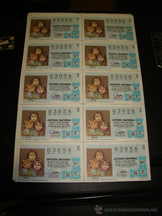 Loterie Nationale: PLIEGO LOTERIA NACIONAL 1972. SORTEO 16
