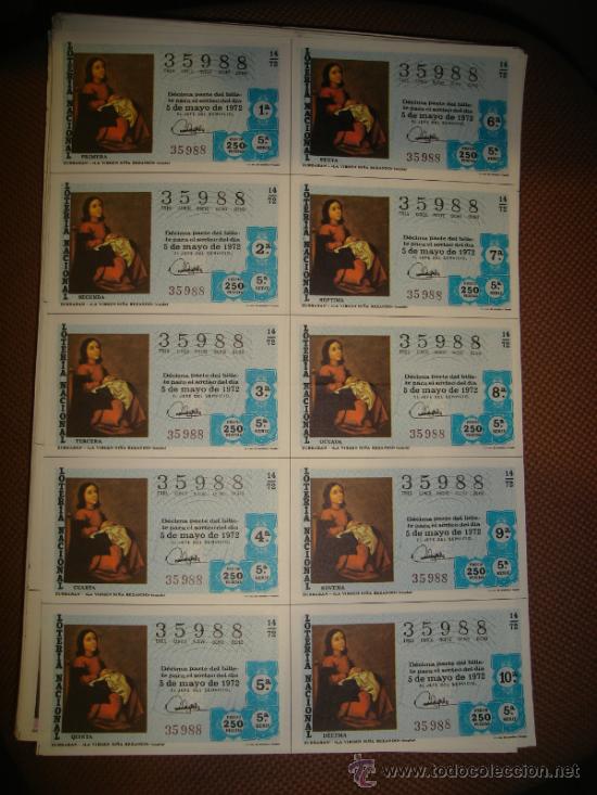 Loterie Nationale: PLIEGO LOTERIA NACIONAL 1972. SORTEO 14