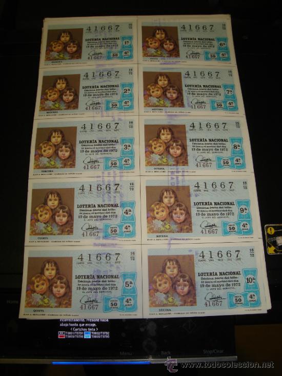 Loterie Nationale: PLIEGO LOTERIA NACIONAL 1972. SORTEO 16