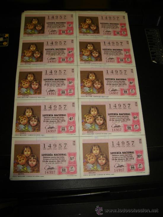 Loterie Nationale: PLIEGO LOTERIA NACIONAL 1972. SORTEO 16