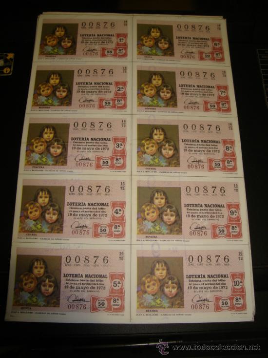 Loterie Nationale: PLIEGO LOTERIA NACIONAL 1972. SORTEO 16