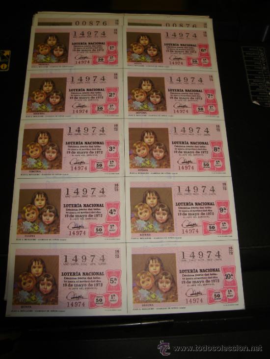 Loterie Nationale: PLIEGO LOTERIA NACIONAL 1972. SORTEO 16