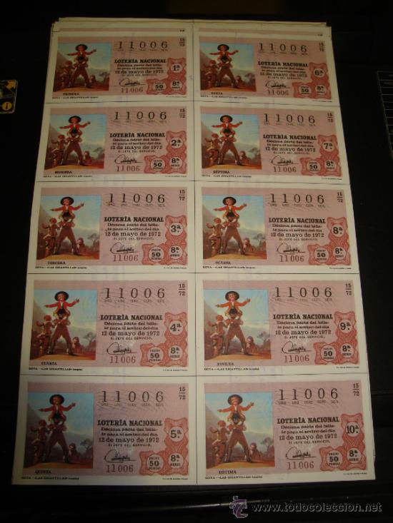 Loterie Nationale: PLIEGO LOTERIA NACIONAL 1972. SORTEO 15