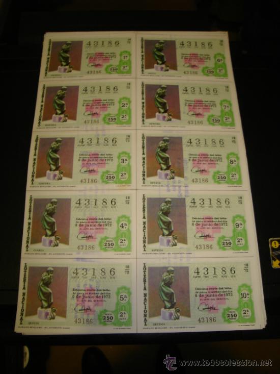 Loterie Nationale: PLIEGO LOTERIA NACIONAL 1972. SORTEO 18