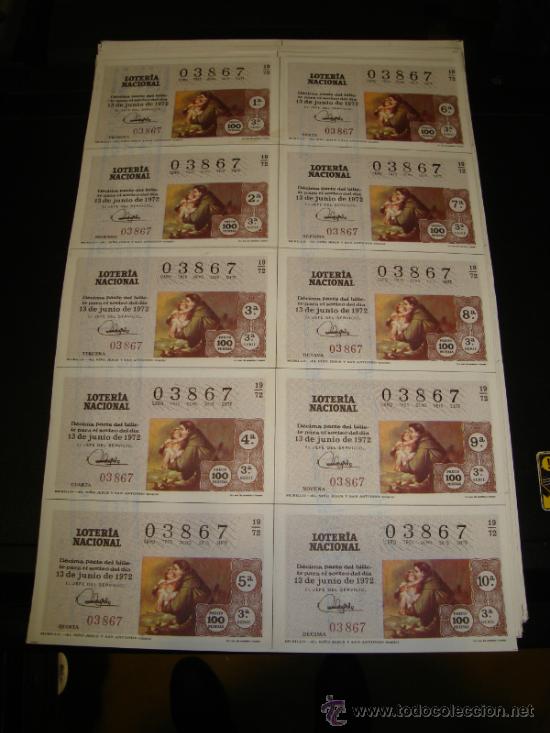 Loterie Nationale: PLIEGO LOTERIA NACIONAL 1972. SORTEO 19