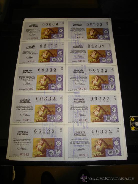 Loterie Nationale: PLIEGO LOTERIA NACIONAL 1972. SORTEO 19