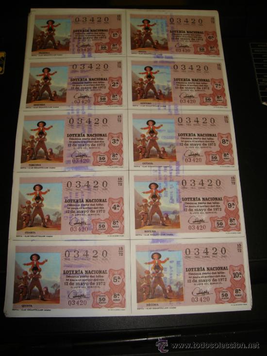 Loterie Nationale: PLIEGO LOTERIA NACIONAL 1972. SORTEO 15