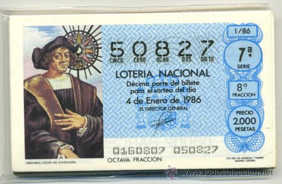 Nationale spanische Lotterie: Loter&iacute;a Nacional - 1986
