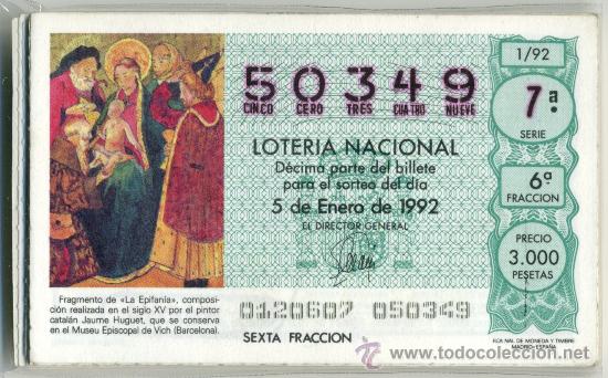 Nationale spanische Lotterie: Loter&iacute;a Nacional - A&Ntilde;O COMPLETO 1992