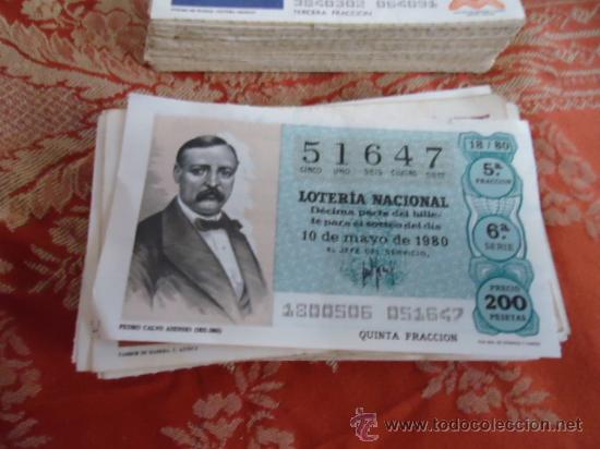 Loter&iacute;a nacional: 1980 LOTERIA NACIONAL CUPONES DECIMO , PIDA SUS FALTAS POR FECHAS