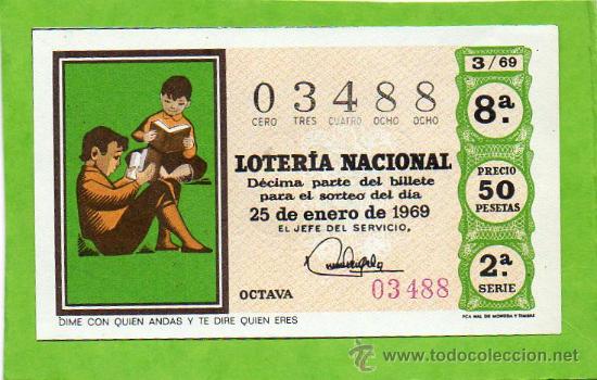 Nationale spanische Lotterie: LOTERIA NACIONAL SORTEO 3 DE 1969
