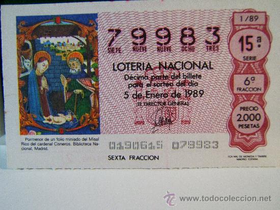 Loter&iacute;a Nacional: PORMENOR DE UN FOLIO MINIADO DEL MISAL RICO DEL...-5 DE ENERO DE 1989-LOTERIA NACIONAL-79983-1/89. A