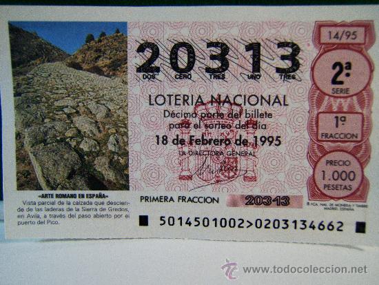 Loter&iacute;a Nacional: SIERRA DE GREDOS-AVILA-PUERTO DEL PICO-ARTE ROMANO ESPA&Ntilde;A-18 FEBR.1995-LOTERIA NACIONAL-20313-14/95.